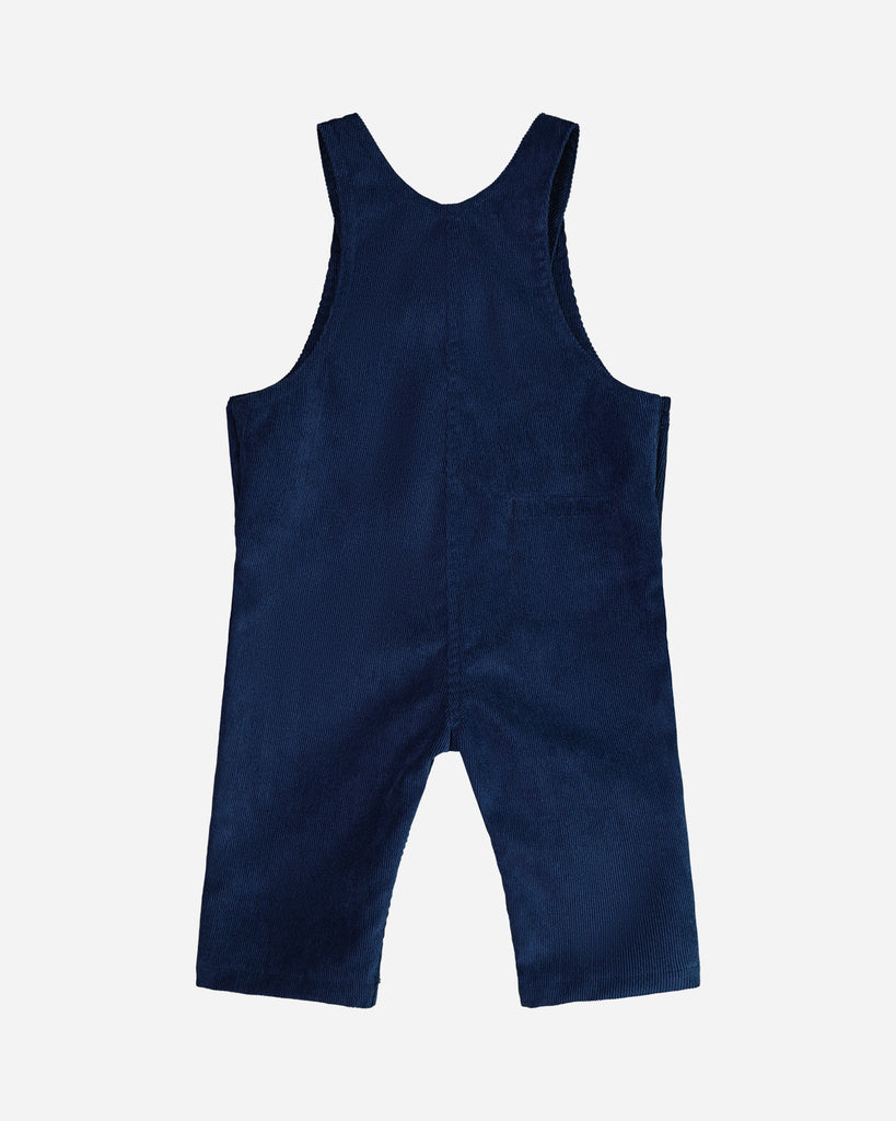 Salopette bébé Octave velours navy vue de dos.