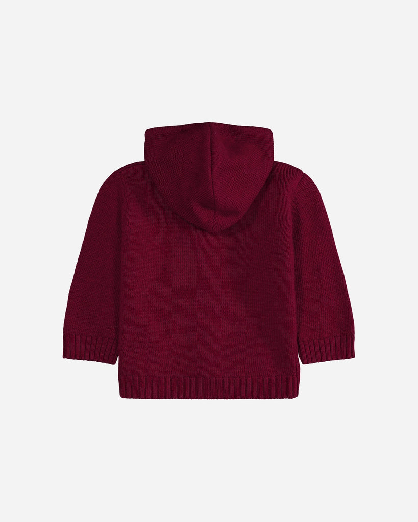 Gilet capuche bébé grenat dos