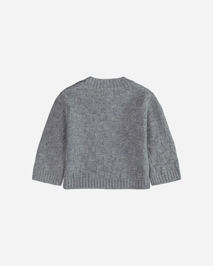 Pull bébé épaules boutonnées gris dos